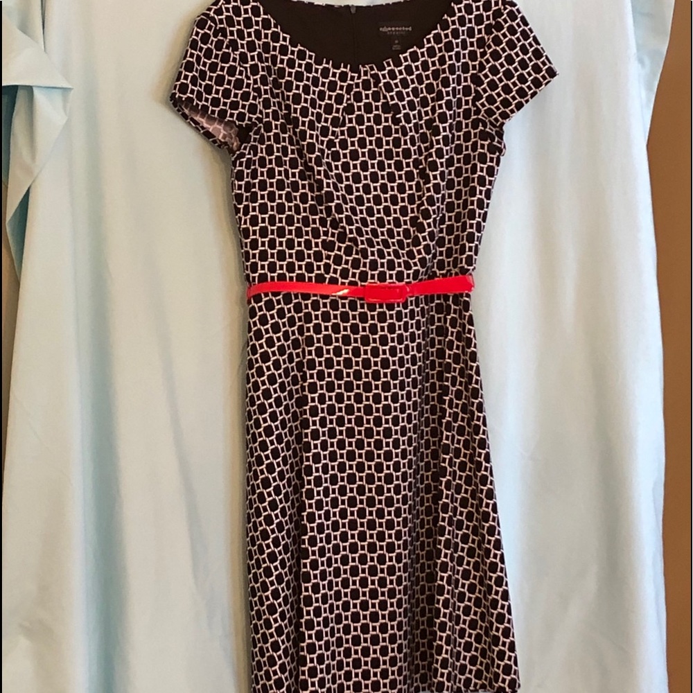 Connected Apparel Black print Dress, Sz. 10
